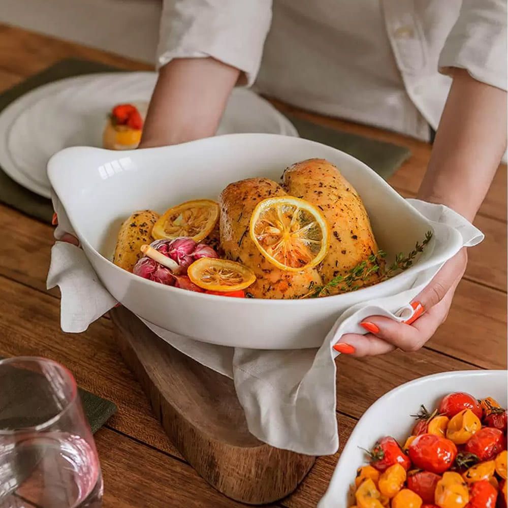 Assadeira Oval Grande Opaline 1400ml