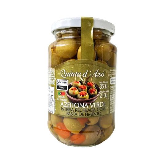 Azeitona Verde Recheada com Pasta de Pimento 350g Quinta D Avó