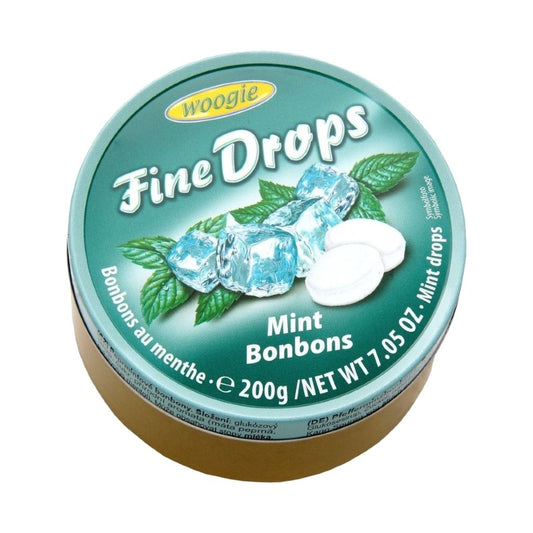 Balas de Menta Fine Drops Lata 200g Woogie