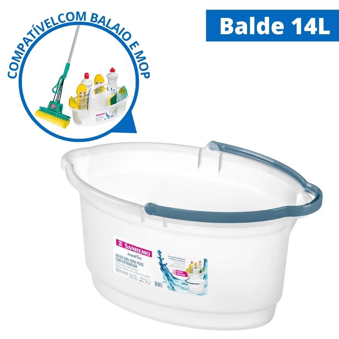 Balde Oval Transparente 14l