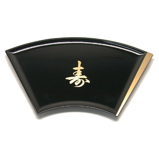 Bandeja Sushi Sashimi Leque Ideograma Preto