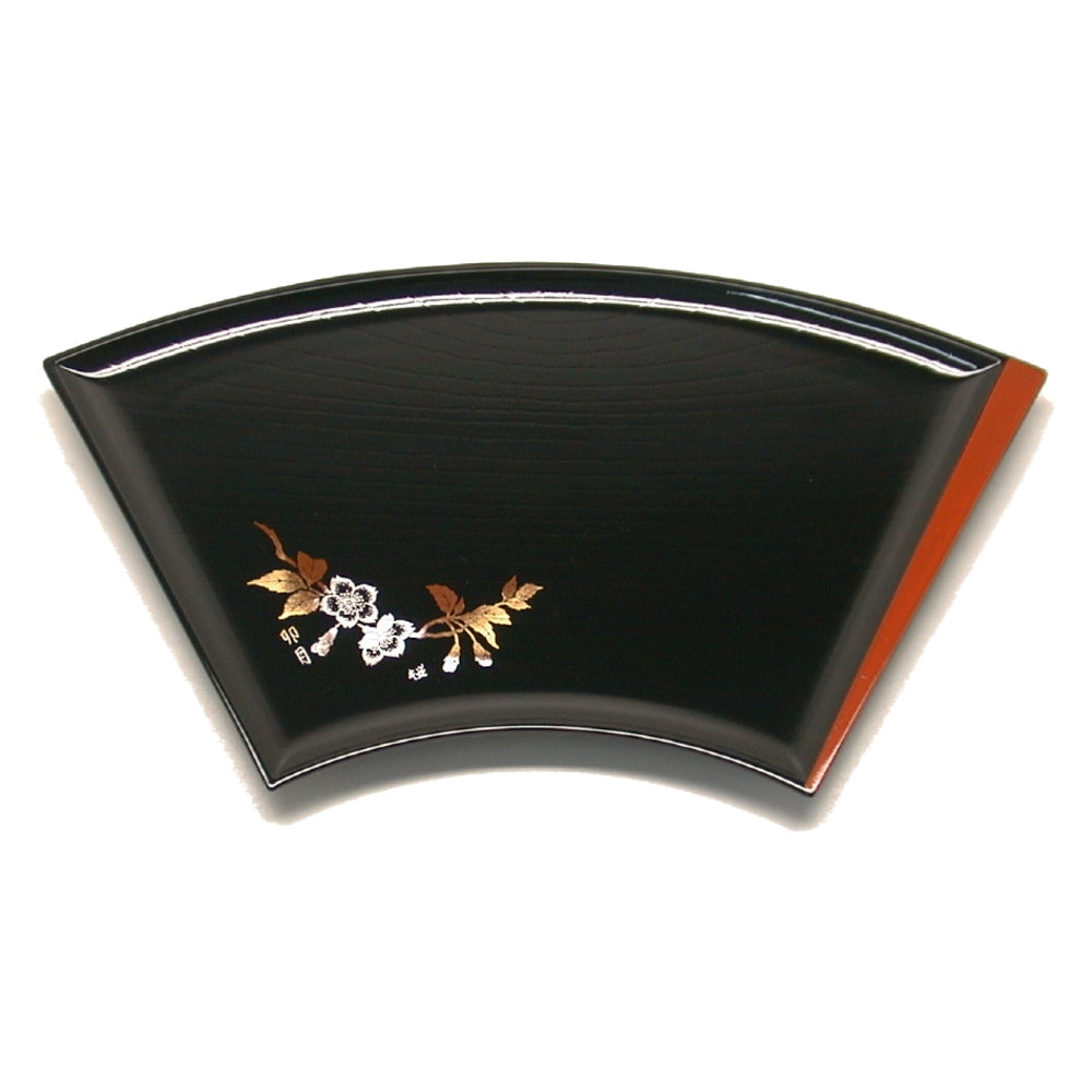 Bandeja Sushi Sashimi Leque Ideograma Preto