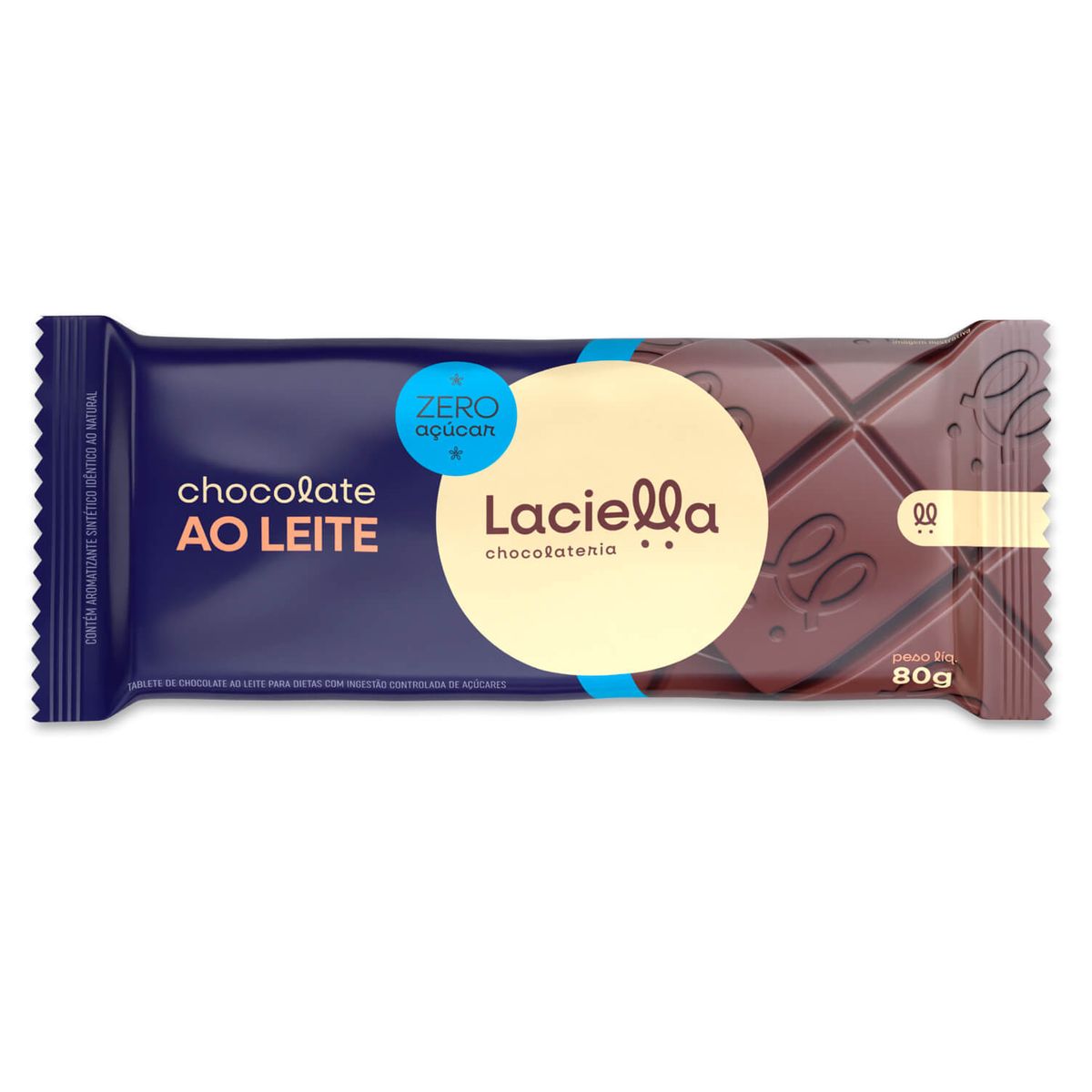 Barra de Chocolate Ao Leite Zero Açucar 80g