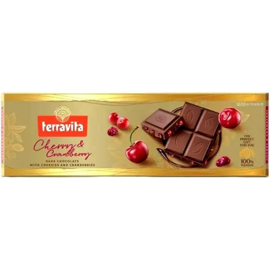 Barra de Chocolate Cereja e Cranberry 225g