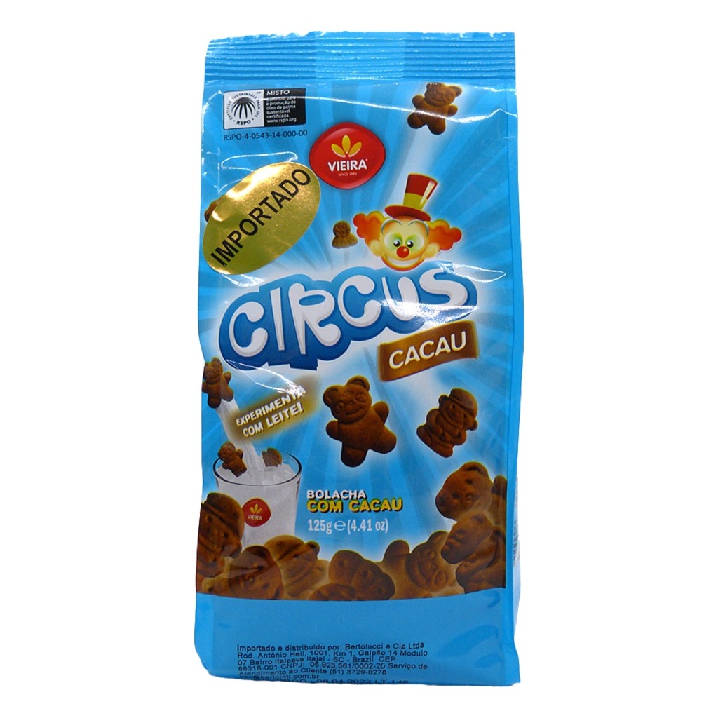 Biscoito Circus Cacau 125g Vieira