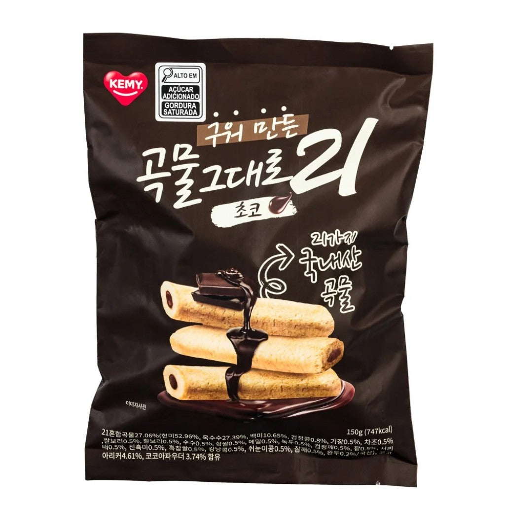 Biscoito Crispy Roll Chocolate 150g Kemy