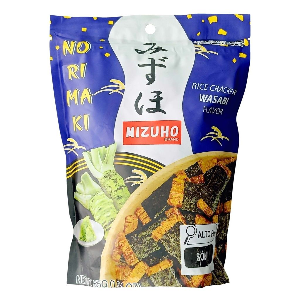 Biscoito De Arroz Com Molho De Soja E Wasabi 55g Mizuho