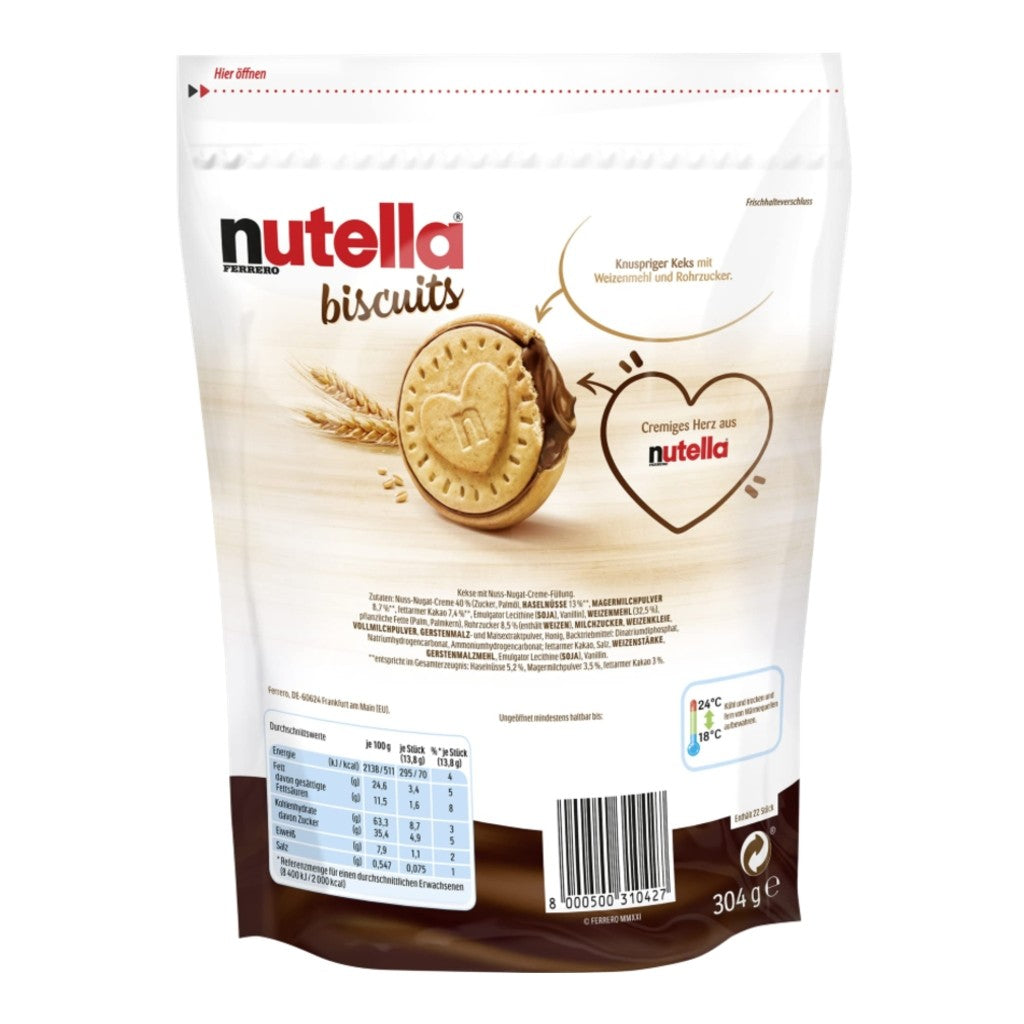 Biscoito Recheado com Creme de Avelã 304g Nutella