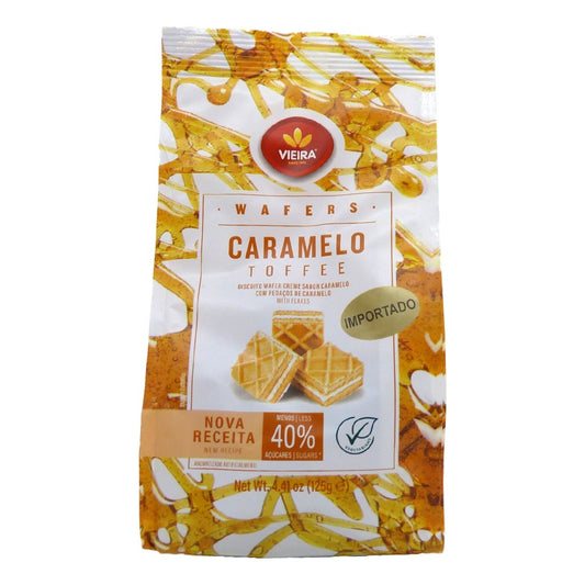 Biscoito Wafer Caramelo 125g Vieira