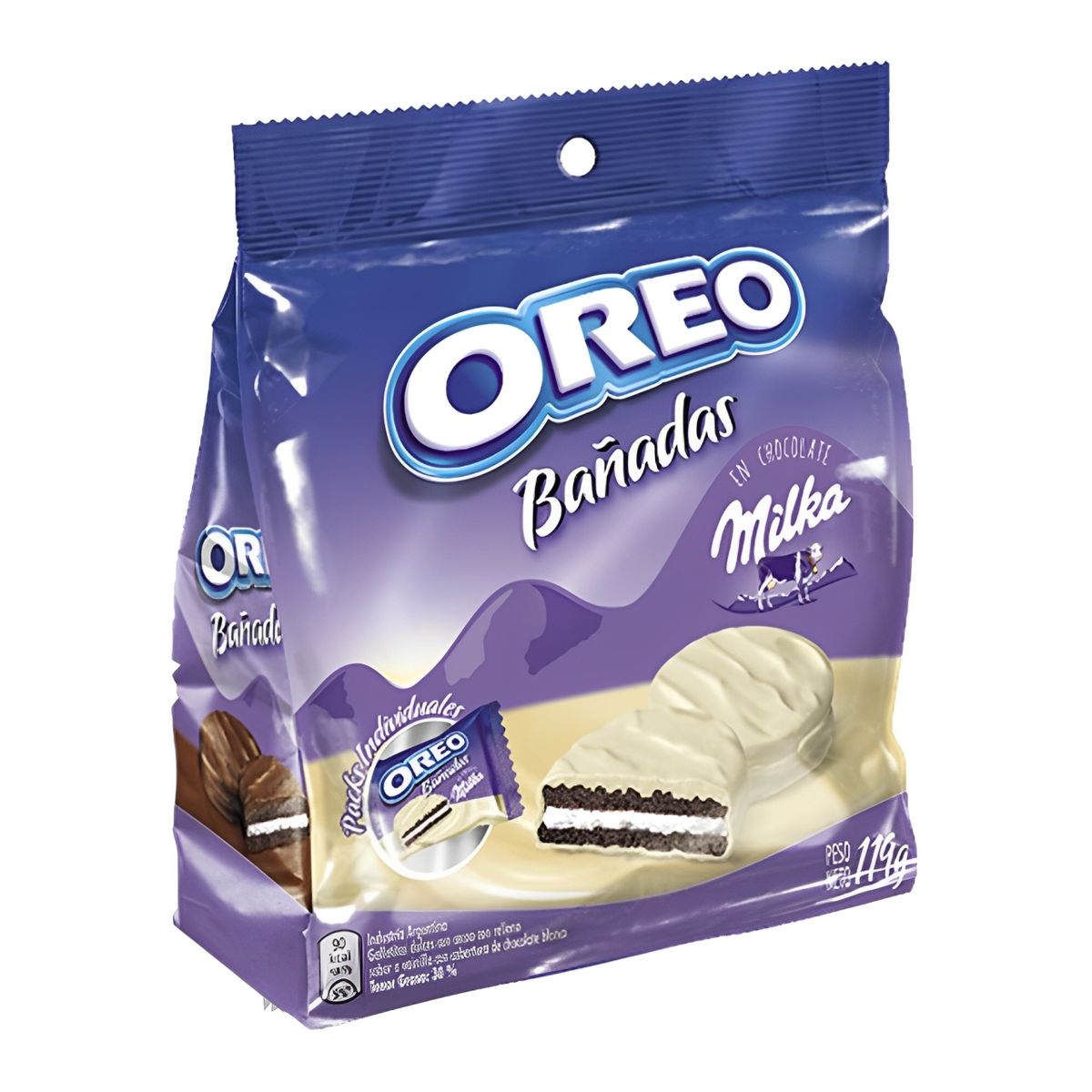 Biscoitos Doces Oreo Cobertura de Chocolate Branco 119g Milka