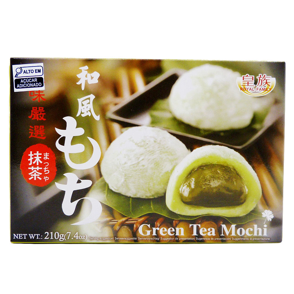 Bolinho de Arroz Mochi com Recheio sabor Cha Verde 210g Royal Family