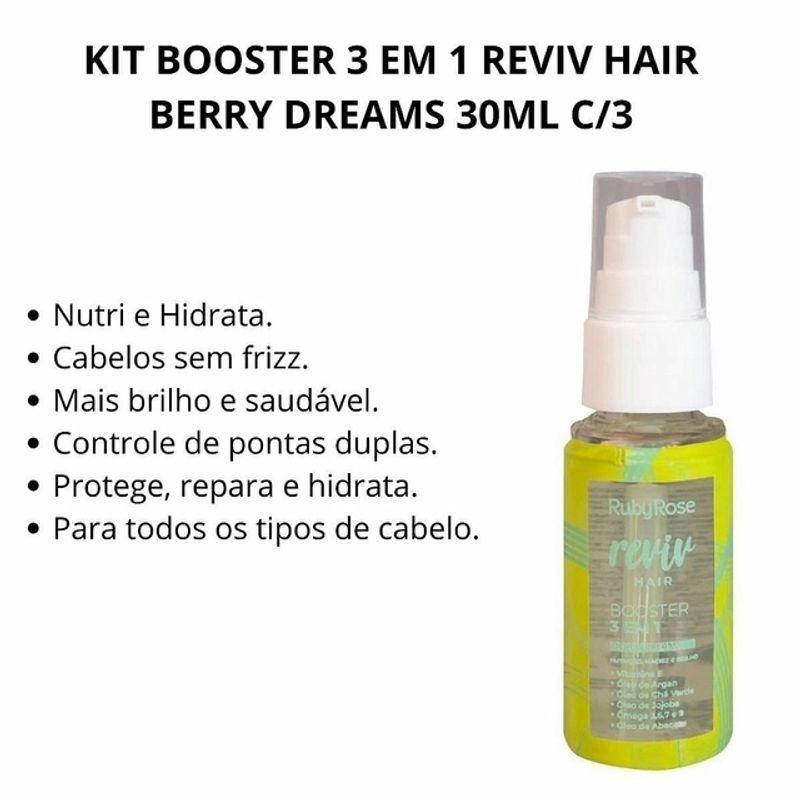 Booster Reviv Hair 3 em 1 Berry Dreams 30ml