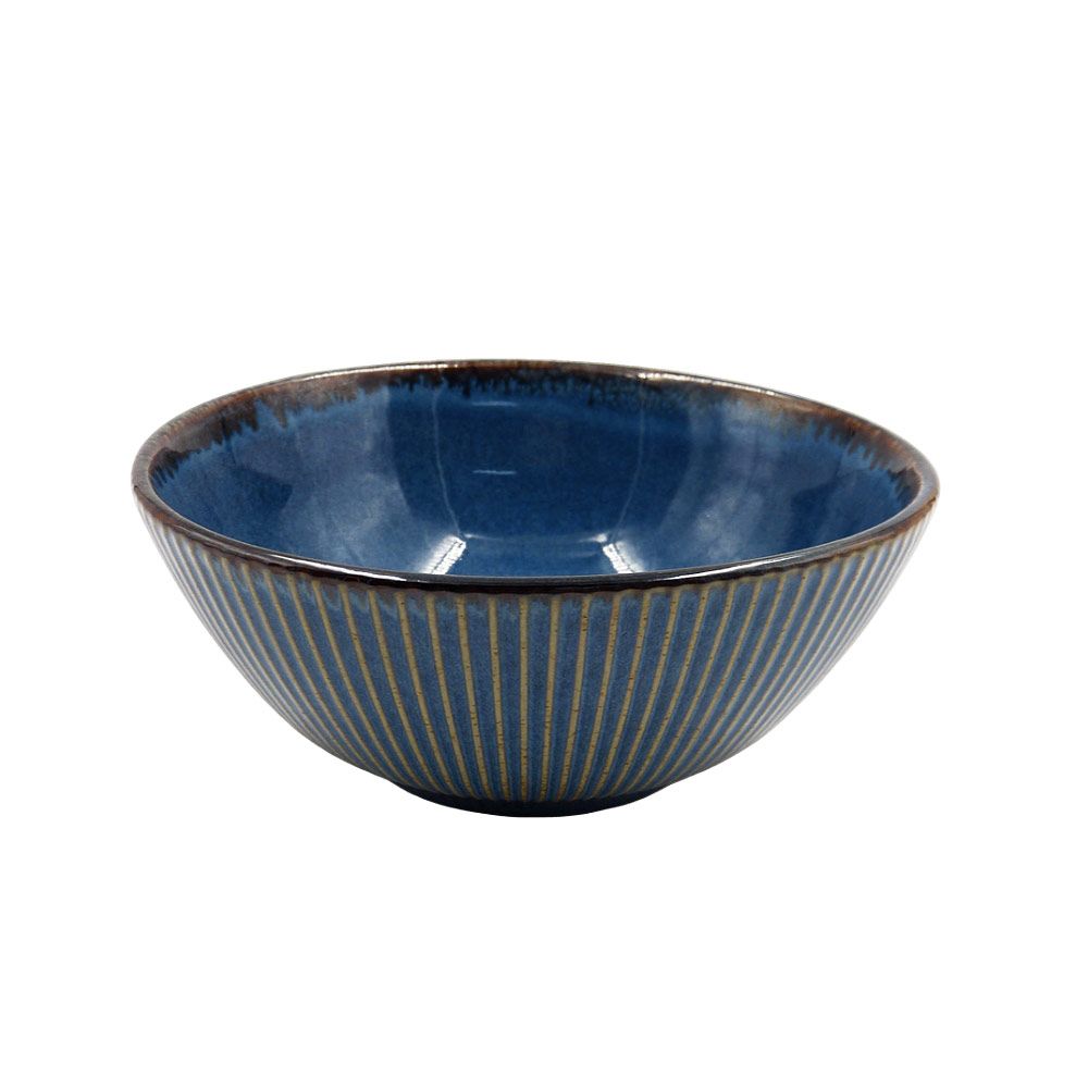 Bowl De Ceramica Linear Azul 16x7cm Lyor