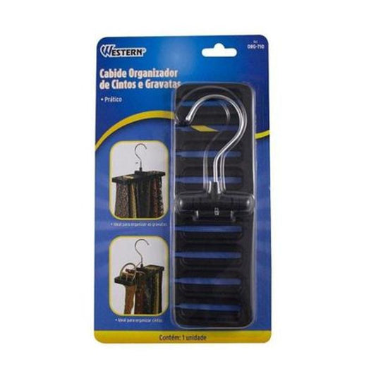 Cabide Organizador de Cintos e Gravatas 22x2,5x7,5cm