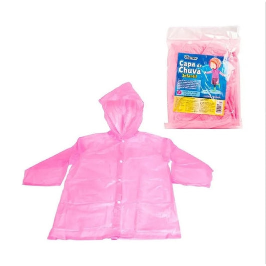 Capa de Chuva Pvc Infantil Tamanho P Rosa Western
