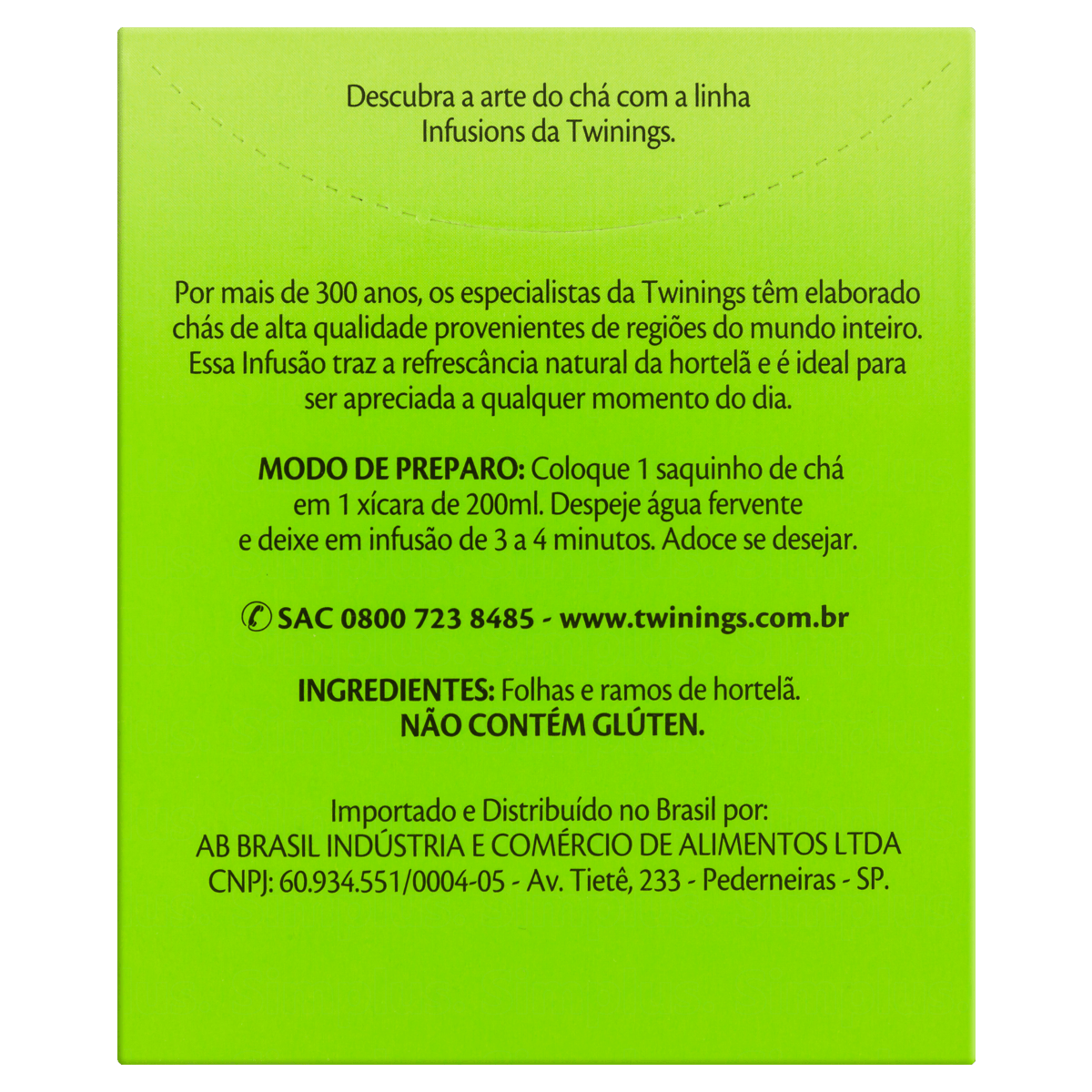 Chá de Hortelã com 10 Sachês 17,5g Twinings