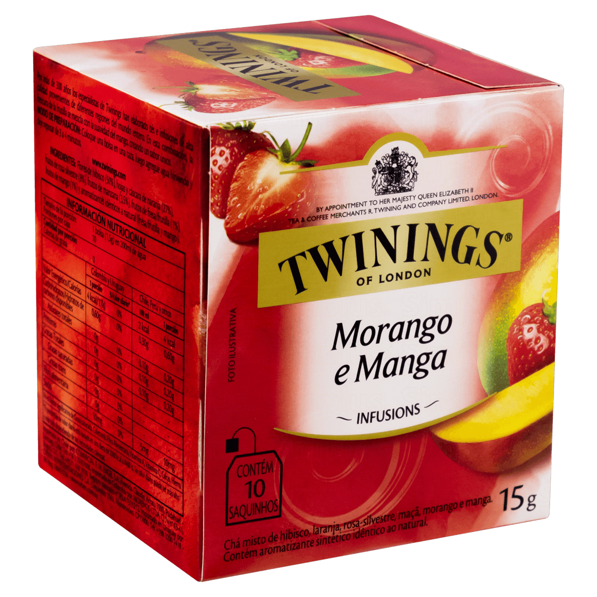 Chá Morango e Manga com 10 Sachês 15g Twinings
