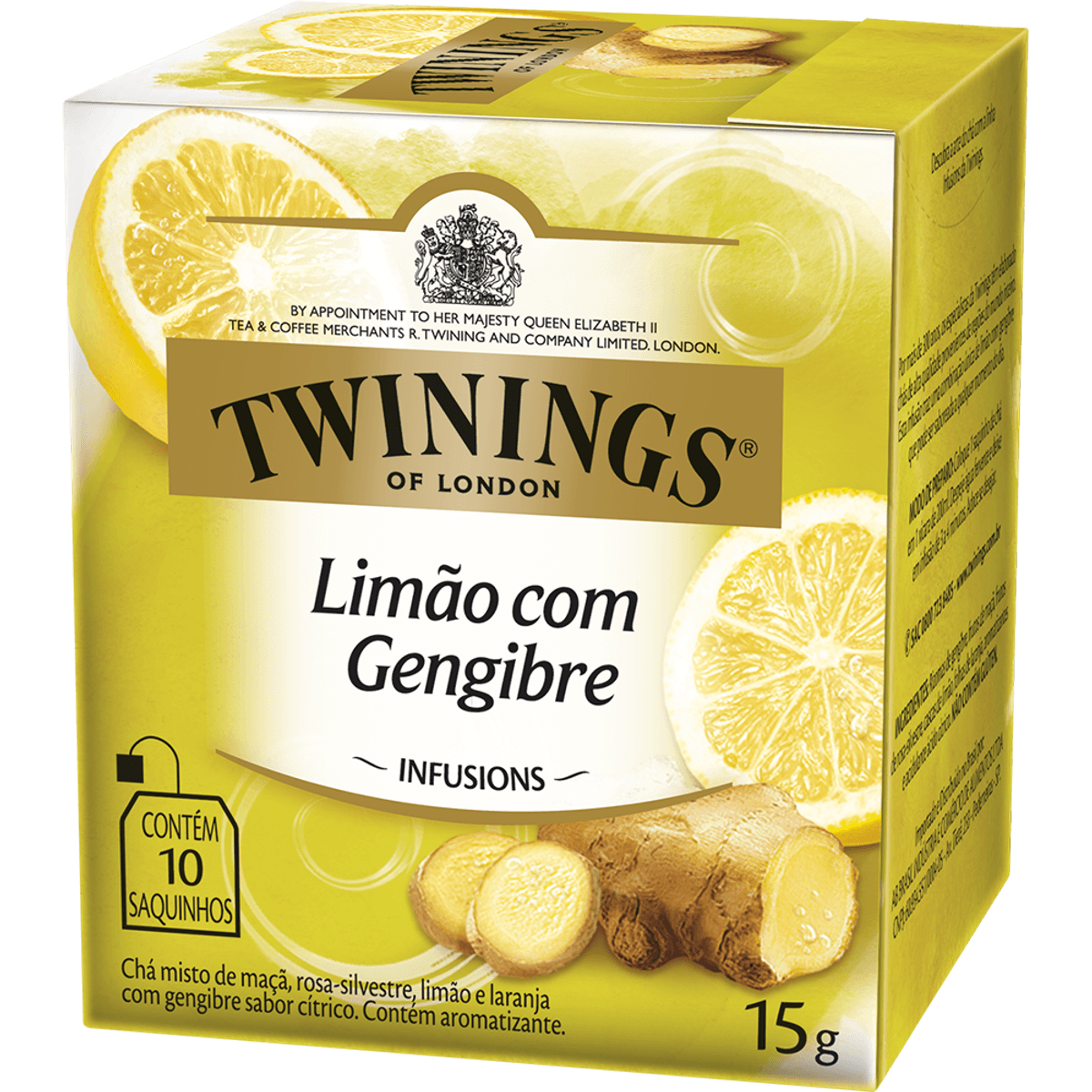 Chá de Limão e Gengibre com 10 Sachês 15g Twinings