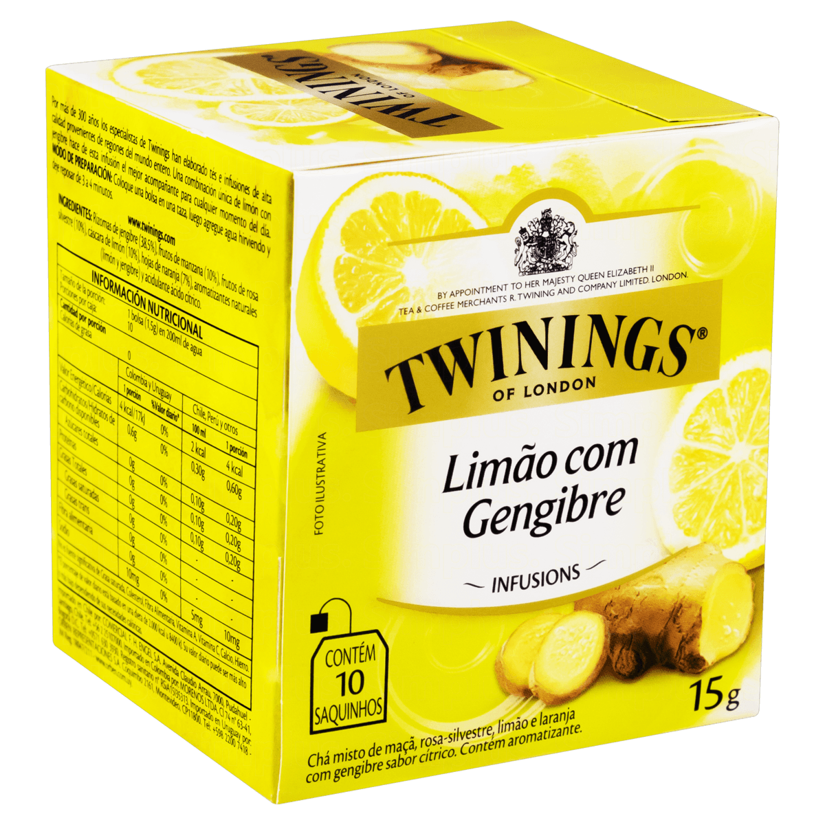 Chá de Limão e Gengibre com 10 Sachês 15g Twinings