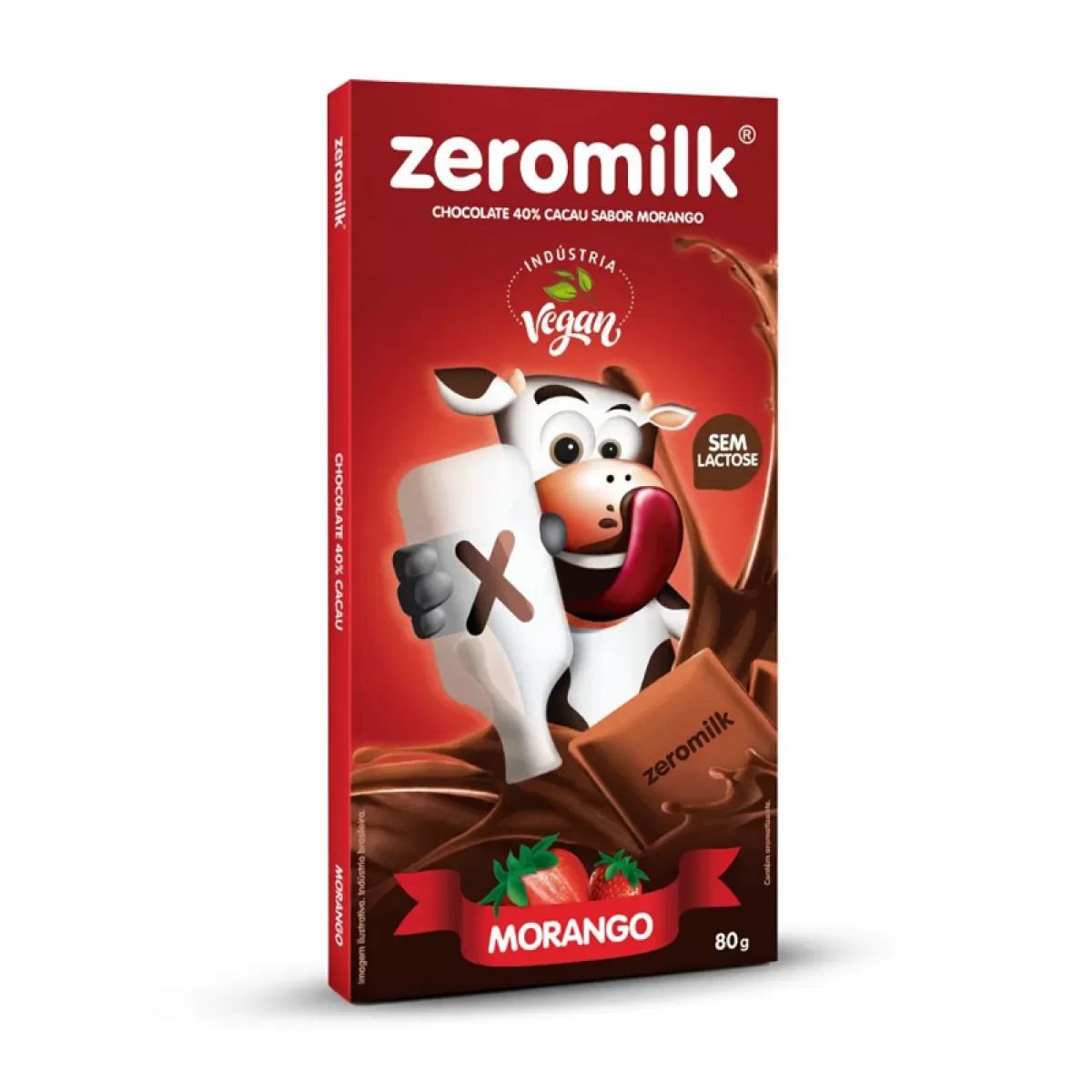 Chocolate 40% Cacau Sabor Morango 80g