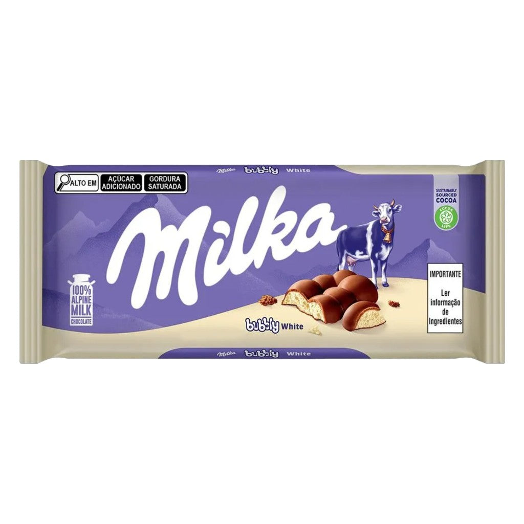 Chocolate ao Leite Bubbly White 95g Milka