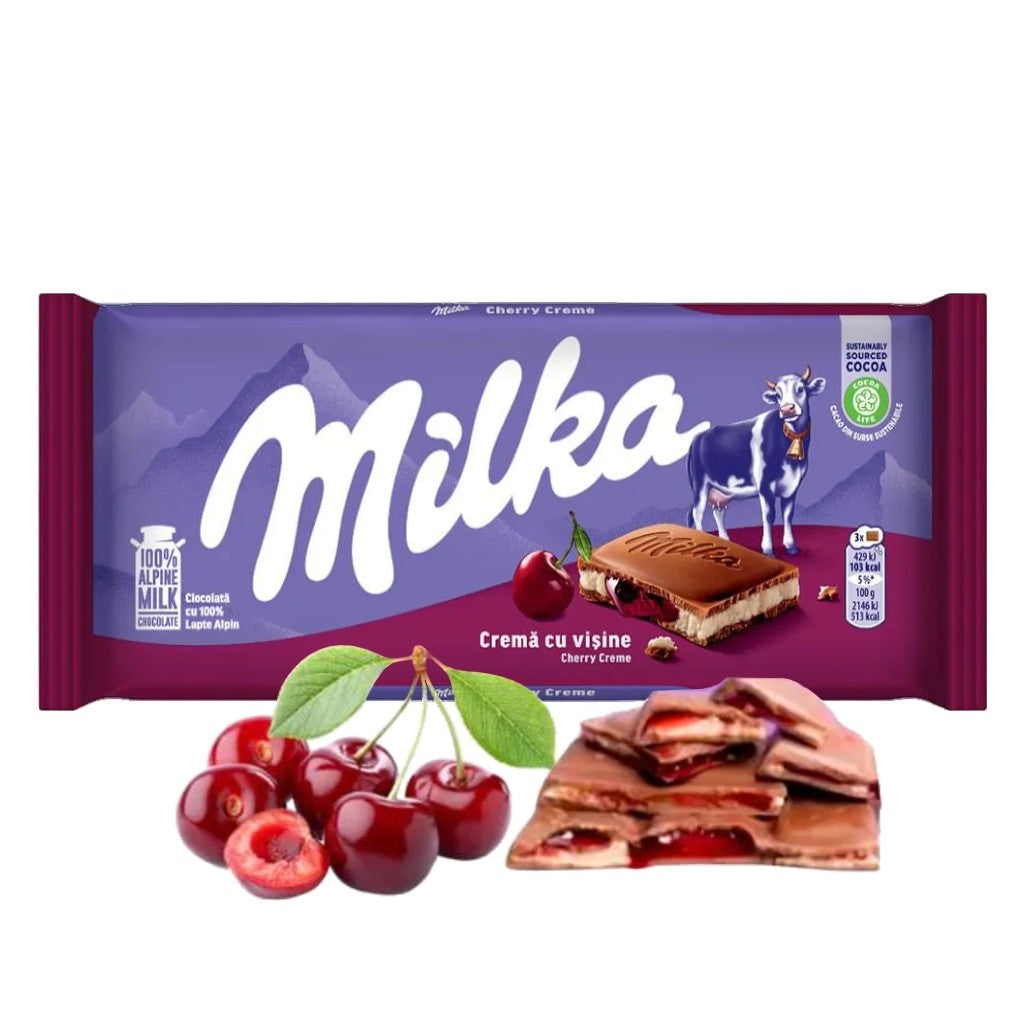 Chocolate ao Leite com Recheio de Cereja 100g Milka