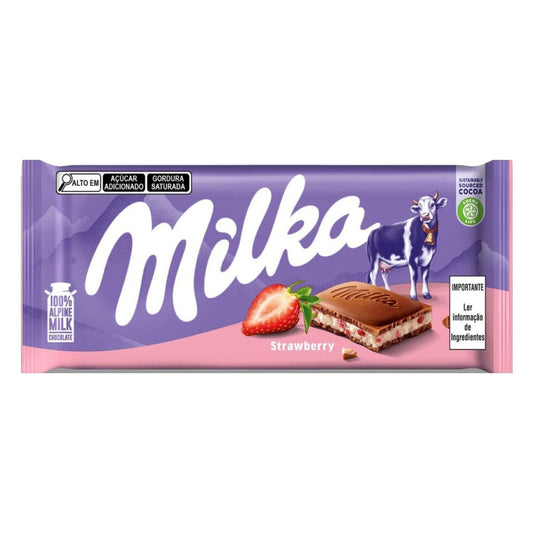 Chocolate ao Leite Morango 100g Milka