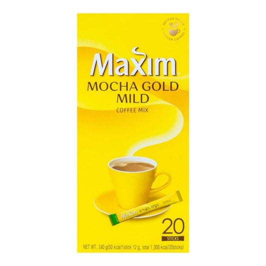 Café Coreano Pronto Solúvel Coffee Mix Mocha Gold com 20 Sachês Maxim