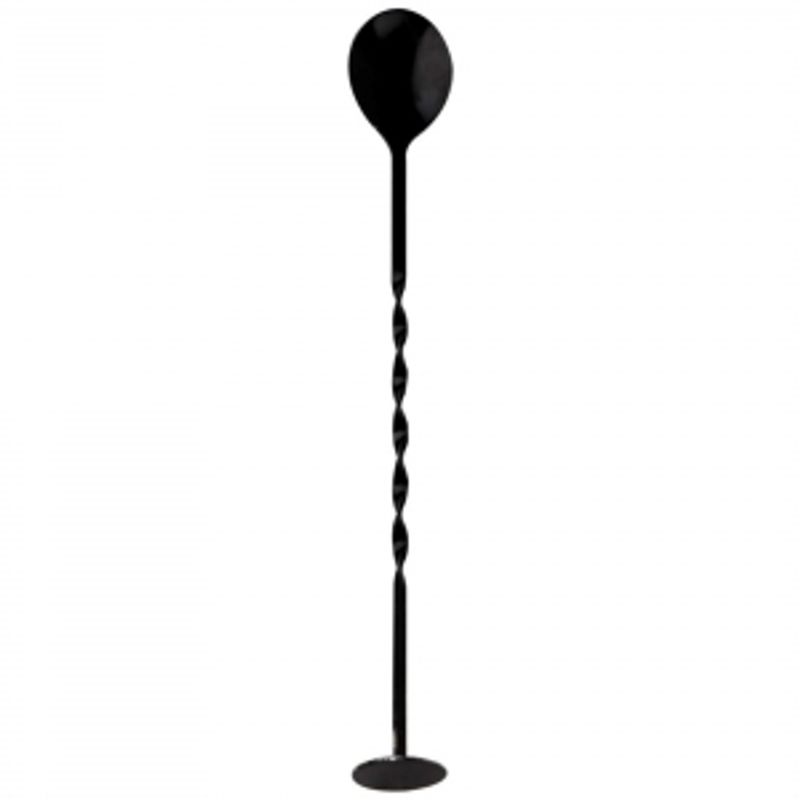 Colher Bailarina Open Bar Em Aço Inox Com Disco Macerador Cor Preto 28cm