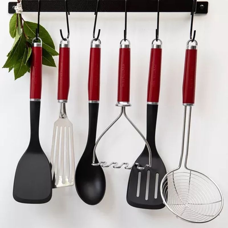 Colher Espatula Cabo Vermelho 30cm