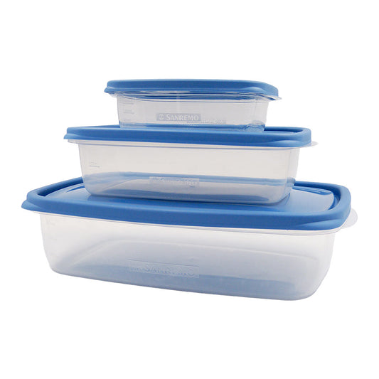 Conjunto com 3 Potes Plastico 280ml/785ml/1,8l