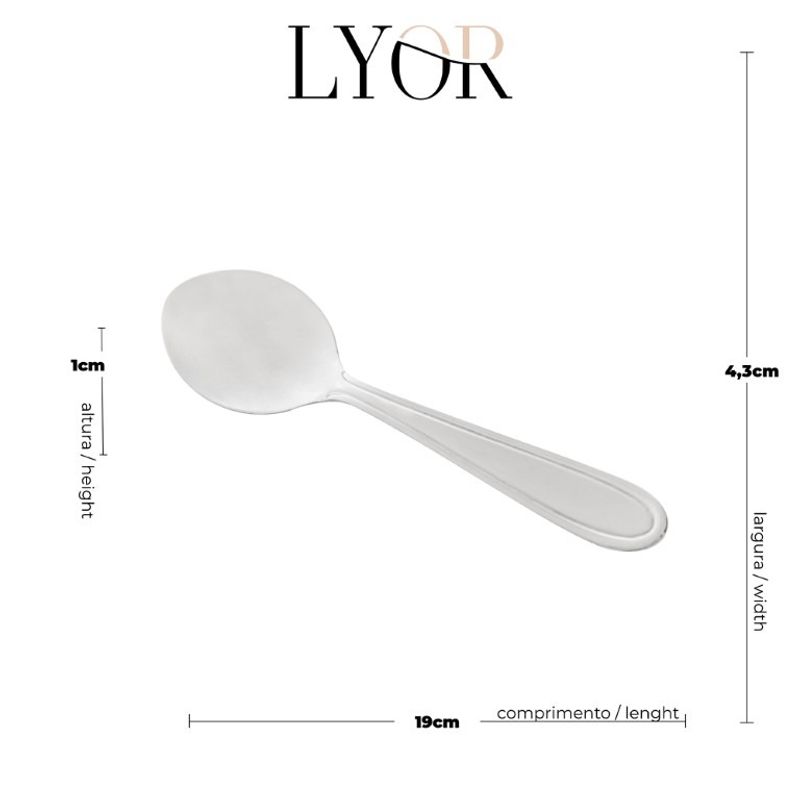 Conjunto de 6 Colheres para Mesa de Aço Inox Gastro 19cm