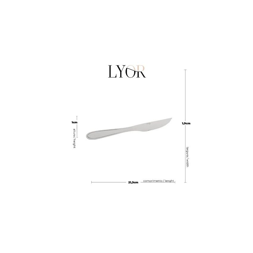 Conjunto de 6 Facas para Mesa de Aço Inox Gastro 21,5cm