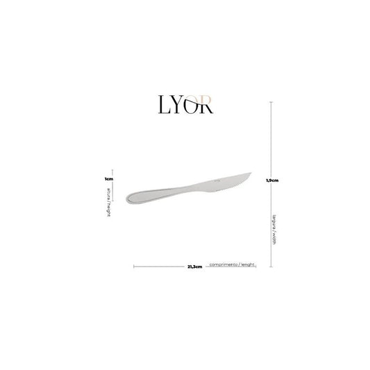 Conjunto de 6 Facas para Mesa de Aço Inox Gastro 21,5cm