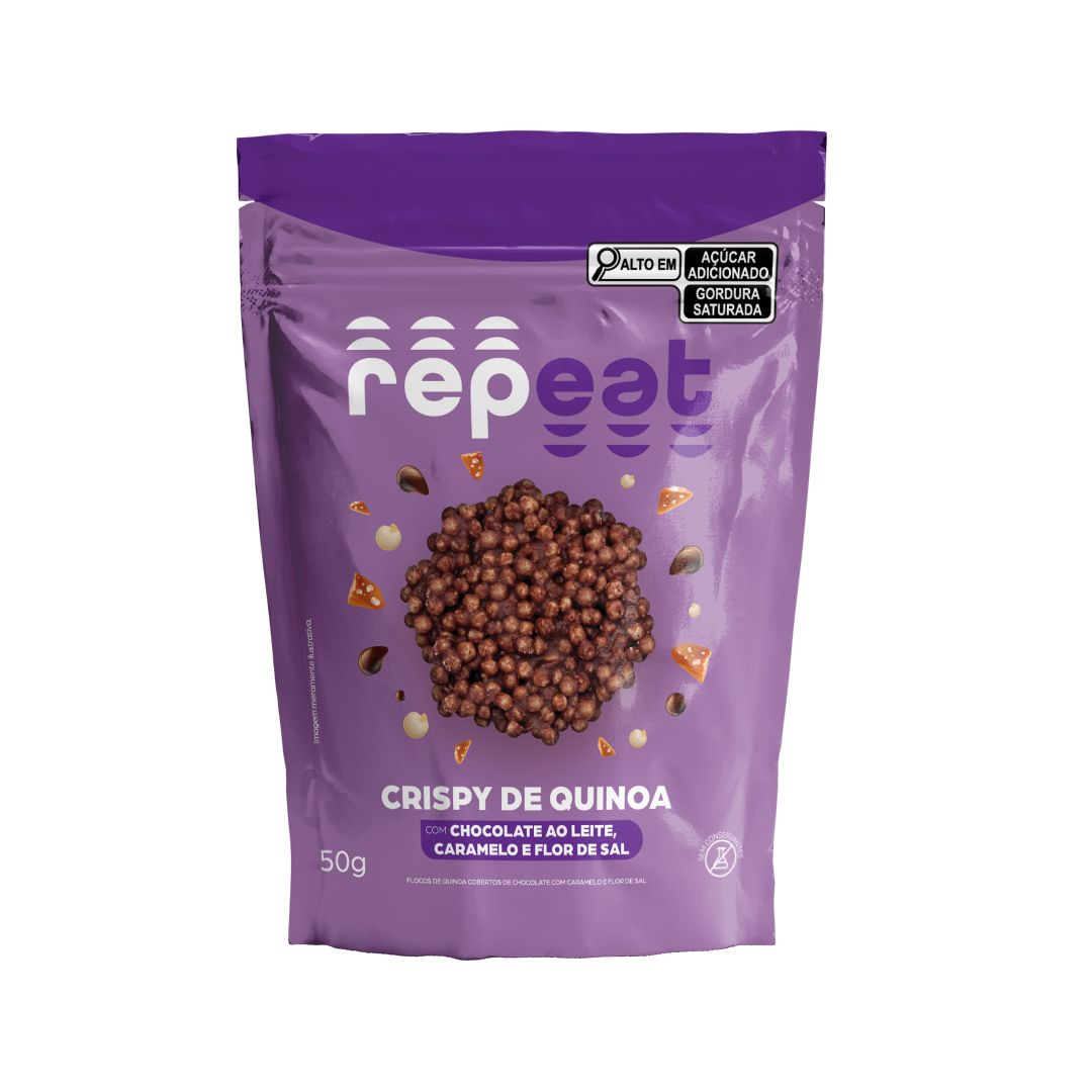 Crispy de Quinoa com Chocolate ao Leite, Caramelo e Flor de Sal 50g