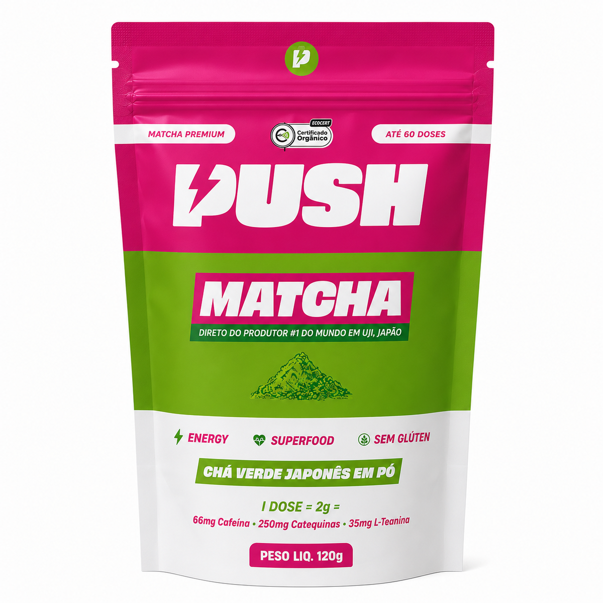 Matcha Japonês em Pó 120g  PUSH