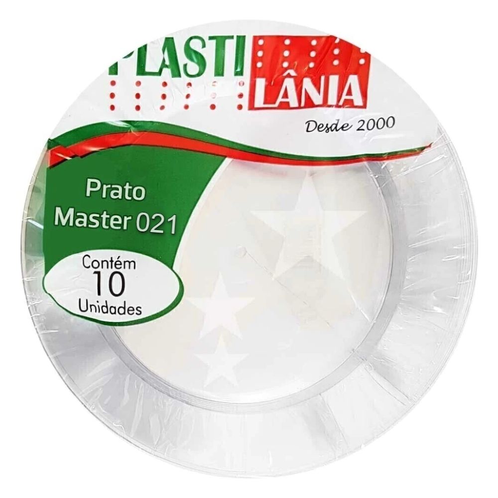 Prato Redondo em Acrílico 21cm com 10 Unidades Plastilânia