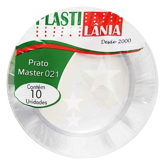 Prato Redondo em Acrílico 21cm com 10 Unidades Plastilânia