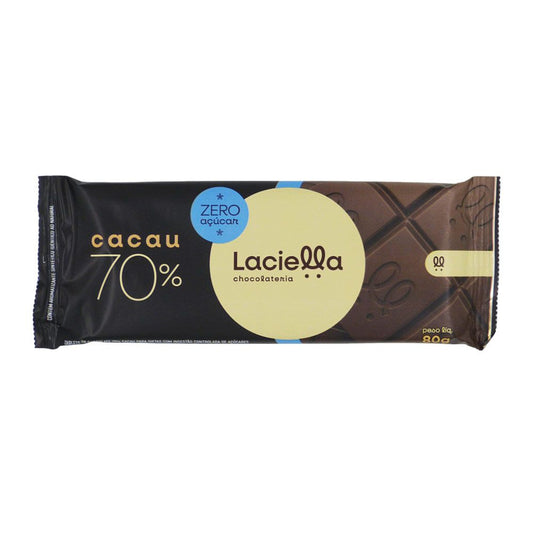 Barra de Chocolate 70% Cacau Zero Açucar 80g