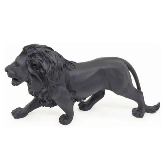 Enfeite de Resina Leão Preto 22x11cm