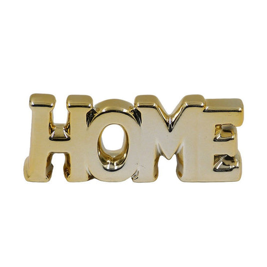 Enfeite Home de Cerâmica Dourado 7,5x17cm