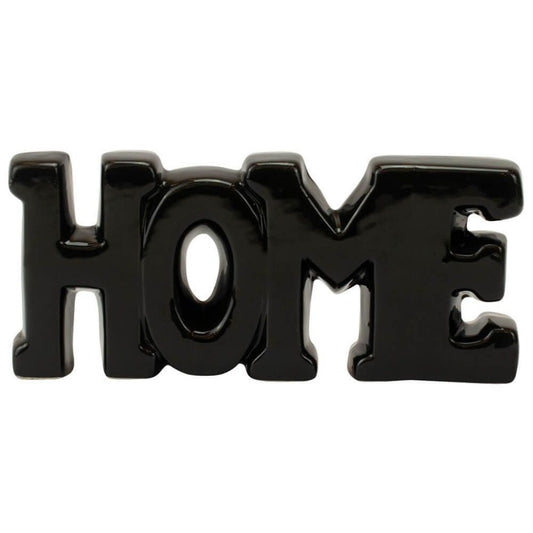 Enfeite Home de Porcelana Preto 7,5x17cm