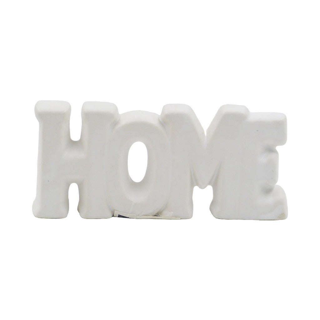 Enfeite Home de Porcelana Branco 6,5x13cm Western Home
