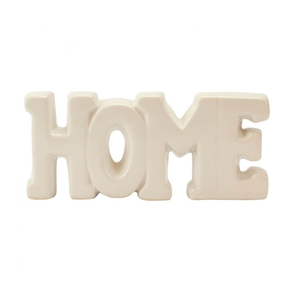 Enfeite Home de Porcelana Branco 7,5x17cm