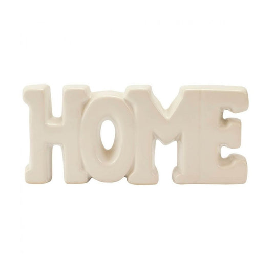 Enfeite Home de Porcelana Branco 7,5x17cm