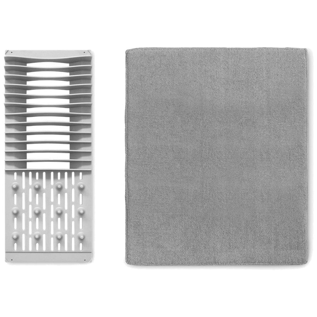 Escorredor de Louças com Tapete Cinza Powermaid