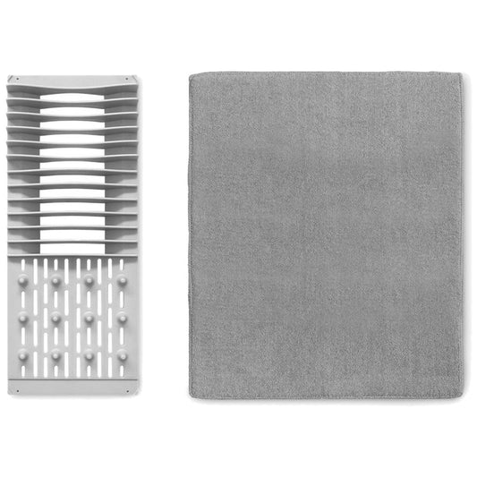 Escorredor de Louças com Tapete Cinza Powermaid