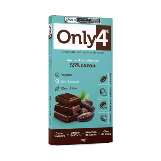 Barra de Chocolate 55% Cacau 70g Only4