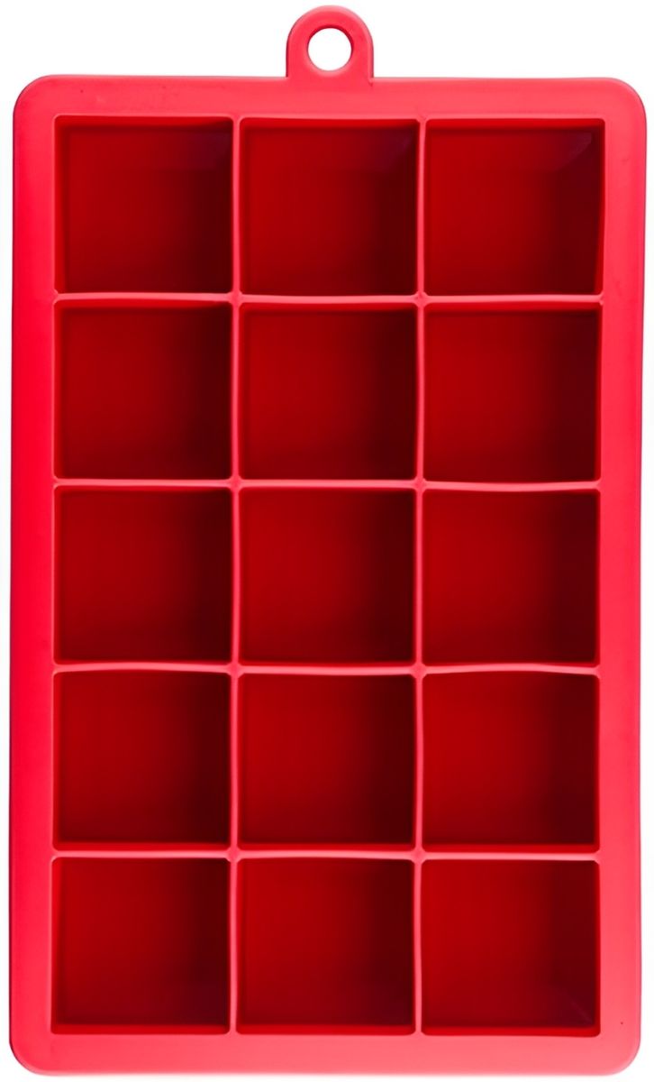 Forma de Gelo de Silicone Vermelho 15 Cubos Jumbo Oikos