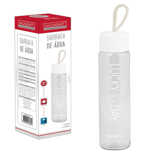 GARRAFA DE AGUA BRANCA VIDRO 360ML